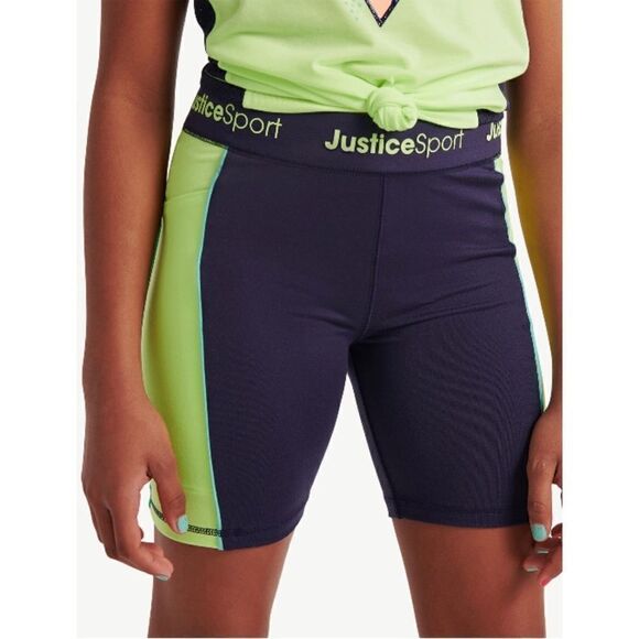 Justice Girl's J-Sport Active Colorblock Logo Bike Short Size XL Plus (16/18) - Picture 7 of 8